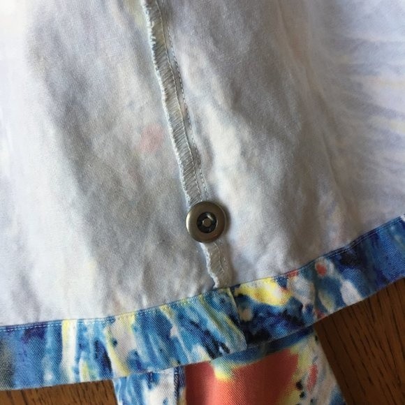 Artscapea Galaxy Print Denim Jacket Vintage 100% Cotton Blue Yellow Orange M - Picture 6 of 12